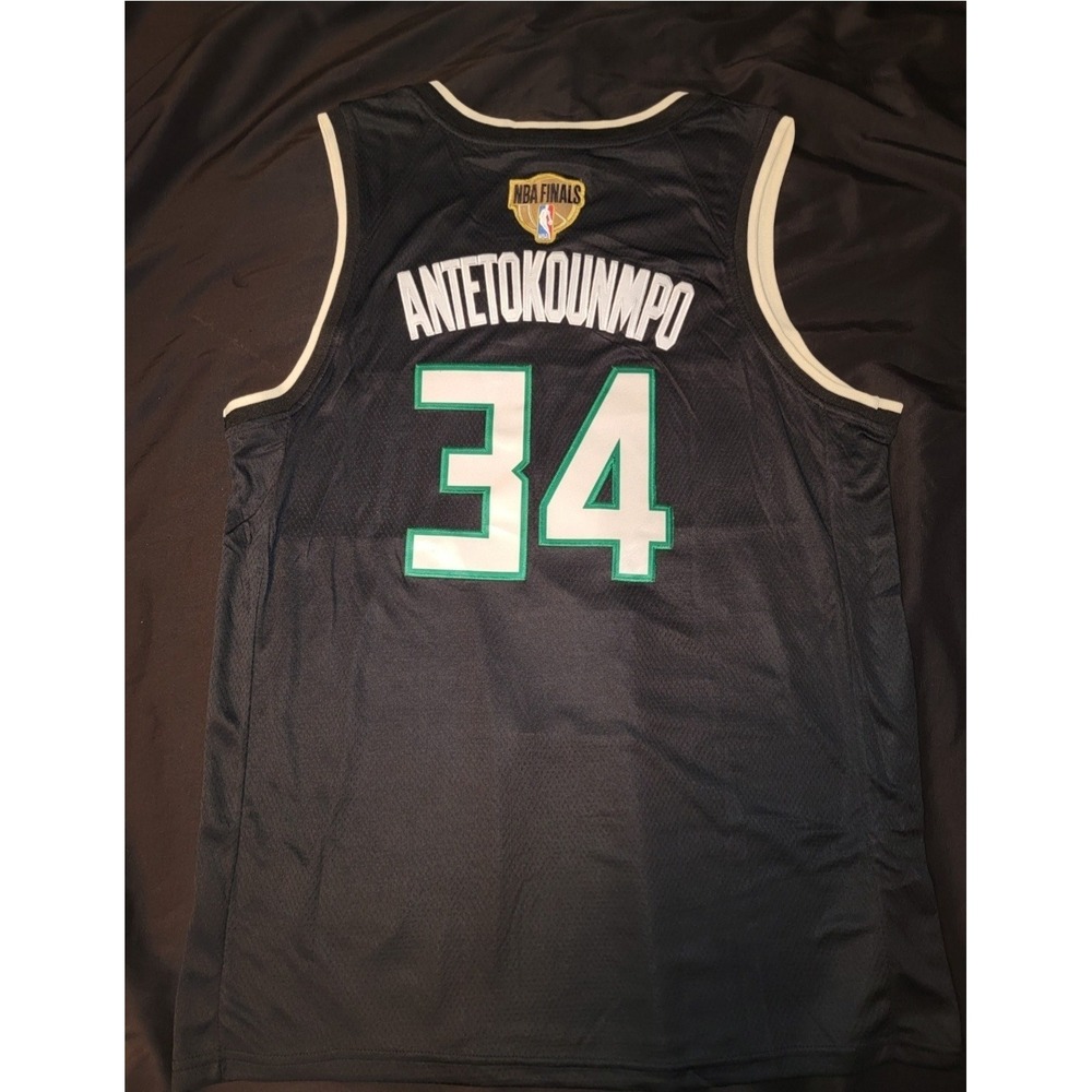 Giannis Antetokounmpo #34 Milwaukee Bucks NBA Finals Styl Jersey MENS Large NWT
